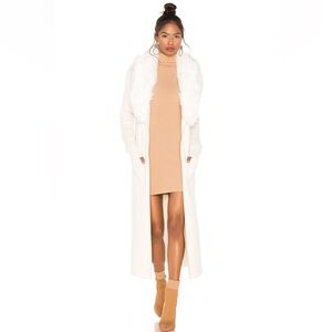 🤍NWT SHOW ME YOUR MUMU LOMBARDI FAUX FUR LONG CARDIGAN COAT in SNOWY WHITE sz S